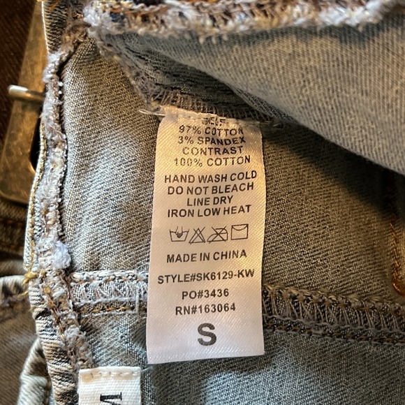 Sun Dream Retro Strapless Denim 2pc Detachable Brown Chunky Belt Kilt Mini Skirt - Picture 7 of 9